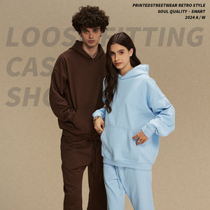 Vente en gros de sweats à capuche unisexes surdimensionnés de 430 g, sans cordon, personnalisés, pour hommes - Product Image 3