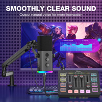 Fifine KS5 mélangeur de son filaire enregistrement professionnel cartes son Audio DJ streaming en direct mélangeur audio Kit de podcast rvb
