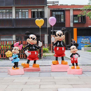 Decorazioni Esterne <span class=keywords><strong>Topolino</strong></span> Cartone Animato Ornamento Natalizio Scultura Parco Giochi in Fibra di Vetro Resina con Minnie e Paperino - Product Image 1