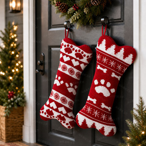 Wholesale 2026 Pet Striped Knitted Elastic Decorative <b>Socks</b> High-end Woolen <b>Socks</b> Christmas Tree Pendants Gifts for <b>Dog</b> - Product Image 3