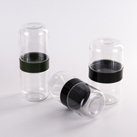 Bouteilles en plastique doubles de 250 ml, 360 ml, 500 ml, 700 ml avec couvercles colorés pour l'emballage alimentaire, pots en plastique transparents avec couvercles