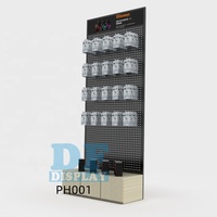 PH001 accessoires d'affichage de téléphone portable armoire d'affichage de fer de comptoir mural pièces électroniques mobiles support d'étagère en bois en acier