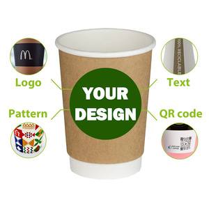 Vasos de Papel Desechables Biodegradables de Doble Pared con Marca Personalizada para Cafeterías, Tiendas de Café, Clubes de Capuchino y Campamentos - Product Image 2