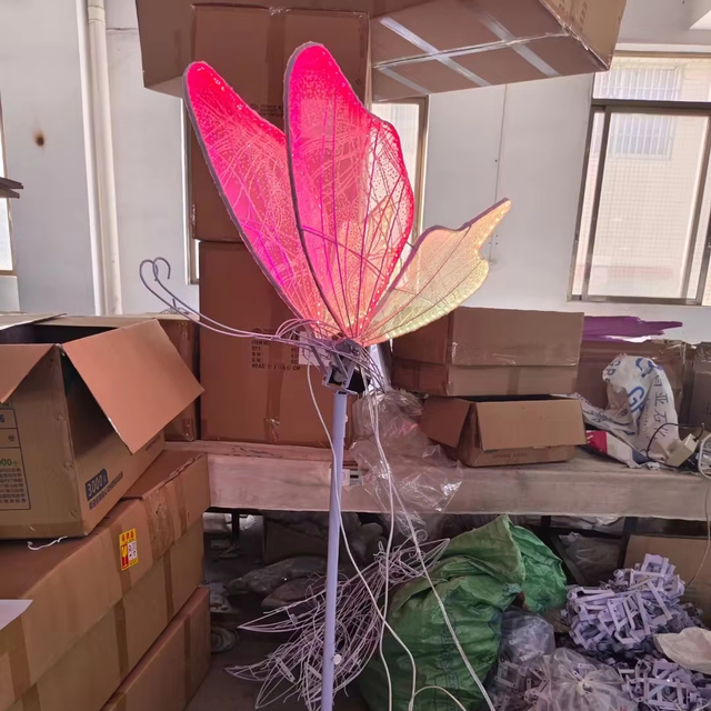 Rgb Color Changing LED Open and Close Electric Butterfly Moving Road Butterfly Light Stage Decoration
