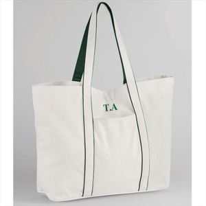 Keymay Women's Custom Embroidered Fashion Portable Large Capacity Cotton <b>Canvas</b> Tote Bag Magnetic Closure Summer Autumn - Product Image 3