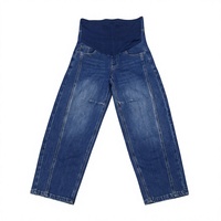 Jeans de Maternidad Casuales Vintage de Cintura Alta Personalizados de Fábrica con Costura Vertical y Pierna Recta, Denim de Verano