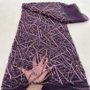 Hình Dạng Hình Học Đính Cườm Ống Thêu Ren Lưới Sequin Vải Cho Sang Trọng Ưa Thích Truyền Thống Dresses - Product Image 4