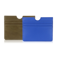 Porte-cartes minimaliste en cuir PU, étui fin pour cartes de crédit, logo personnalisé, vente en gros, mini portefeuille