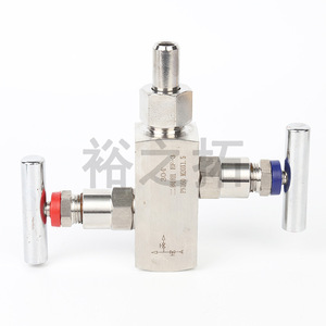 Collecteur à deux vannes en acier inoxydable pour transmetteur de pression avec applications huile, eau, gaz - Product Image 4