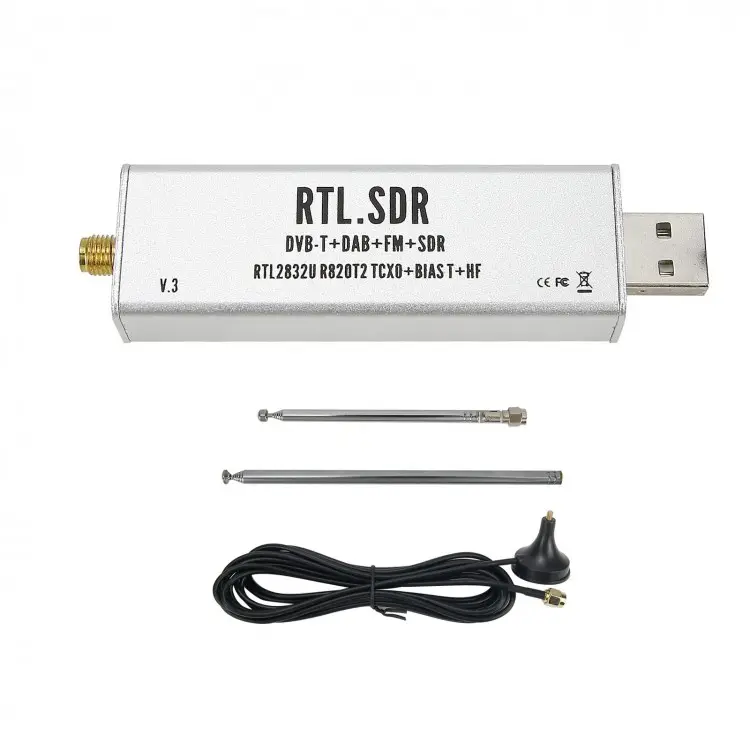 Receptor de banda completa TCXO estable RTL SDR, 0,1 MHz-1,7 GHz, con banda de aviación ADSB