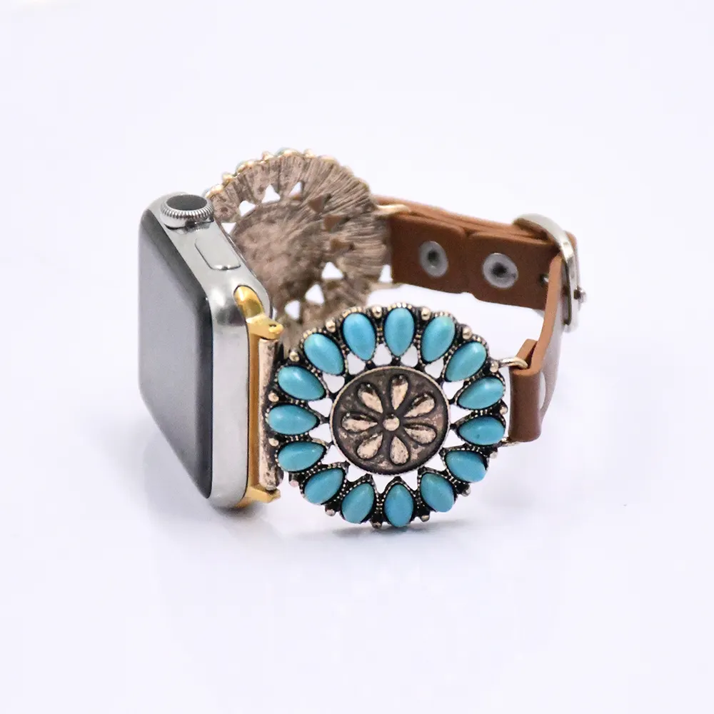 Retro Leopard Leather bohemian Bracelet For Apple Watch Band Handmade Jewelry Strap For iwatch Leather Band