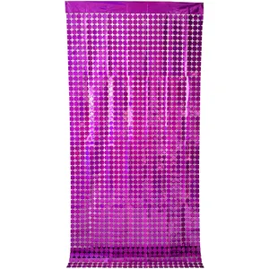 Metal laser small square curtains for photo background wall decoration at carnival bachelor party provided by China factory