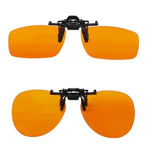 Anti Blue Light <b>Clip</b> On Glasses With Orange Lens 180 Degree Flip For Night Vision And Computer Use Men Casual Metal <b>Frame</b> Round - Product Image 3