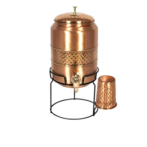 Best Quality Handmade Half Hammered Copper Metal <b>Water</b> Dispenser Customized Logo <b>Water</b> Pot <b>Container</b> in Low Price - Product Image 1