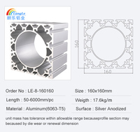 Fabricant de profilés 100200 100100 Profilés en alliage d'aluminium extrudé épais et robustes avec tuyaux de grand diamètre