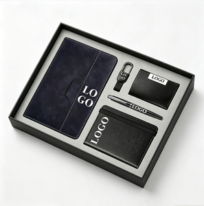 Ensemble cadeau promotionnel personnalisé 5 en 1 avec carnet A5, stylo, porte-clés, porte-cartes, porte-passeport pour kit de bienvenue des employés - Product Image 1