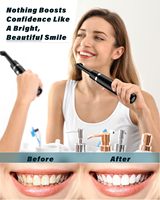 Kit de blanchiment des dents rechargeable Polisseuse de dents à lumière LED noire 3 pâte de vernis à dents 5 têtes de brosse Hydropulseur facile à utiliser