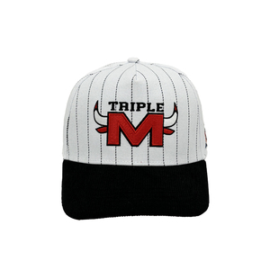 Reto American Pinstripe 5-Panel Baseball Cap Structured Custom 3D Embroidered Logo Sporty Streetwear Unisex - Product Image 1
