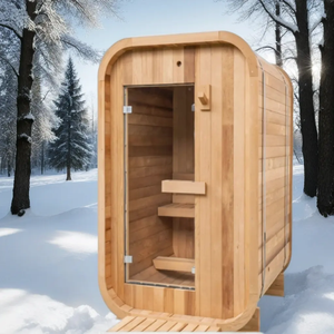 Sauna extérieur de luxe à bas <span class=keywords><strong>prix</strong></span> d'usine en cèdre rouge sauna carré traditionnel à vapeur en <span class=keywords><strong>bois</strong></span> massif pour 2 personnes à vendre - Product Image 4