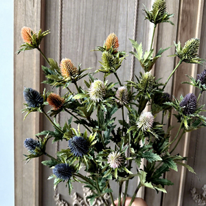 KW-F114 4 têtes de tiges artificielles d'érinique, fausses fleurs de girofle de mer, verdure séchée vintage pour la décoration florale - Product Image 3