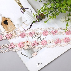 Encaje Bordado Soluble en Agua con Borde <span class=keywords><strong>de</strong></span> Rosas, Accesorios <span class=keywords><strong>de</strong></span> Ropa para Niños, Bolsos, 2.5cm, Encaje <span class=keywords><strong>Rosa</strong></span> Exquisito - Product Image 3