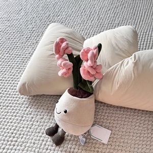 Peluche de Orquídea Rosa en Maceta para Decoración, Regalo, Muñeco y Adorno, Estilo Británico para Divertirse - Product Image 2