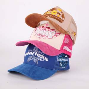 Gorras Trucker Personalizadas de 5 Paneles con Visera Precurvada, Malla, Mezclilla/Lona, para Ciclismo, Hip Hop, con Logotipo Bordado en 3D, Venta al Por Mayor - Product Image 4