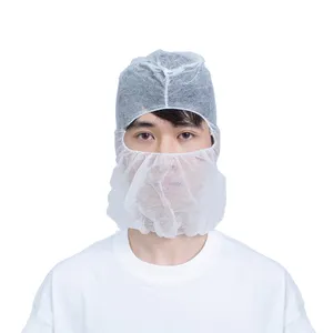 Capuche non tissée jetable et masque facial Aliments complets Filet à cheveux Bonnet de pirate médical et hygiénique avec masque