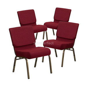 Sillas de Iglesia Modernas Apilables al por Mayor, Muebles de Teatro con Estructura Metálica, Asientos de Iglesia Económicos y Duraderos, Sillas Tapizadas para Iglesia - Product Image 1