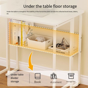 Nhà Máy Trực Tiếp Gấp Ròng Rọc Bảng Căn Hộ Nhỏ Bàn Di Động Tiết Kiệm Không Gian Bàn Học Tập Thép Và Gỗ Bàn Máy Tính - Product Image 5