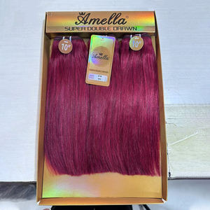 Cabello humano brasileño 3 uds un paquete sedoso suave <span class=keywords><strong>Super</strong></span> doble dibujado extensiones de cabello precio barato paquetes de cabello humano precio de fábrica - Product Image 4