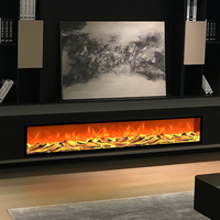 Cheminée électrique encastrée murale au design moderne avec flamme simulée, chauffage décoratif d'intérieur