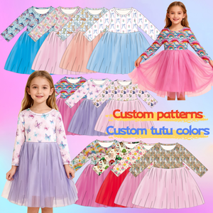 Yiyuan ODM Abito Tutu a Maniche Lunghe per Bambine Vestito Casual <span class=keywords><strong>in</strong></span> <span class=keywords><strong>Tulle</strong></span> per Estate e Autunno 0-6 Anni Design e Motivi Personalizzati - Product Image 1