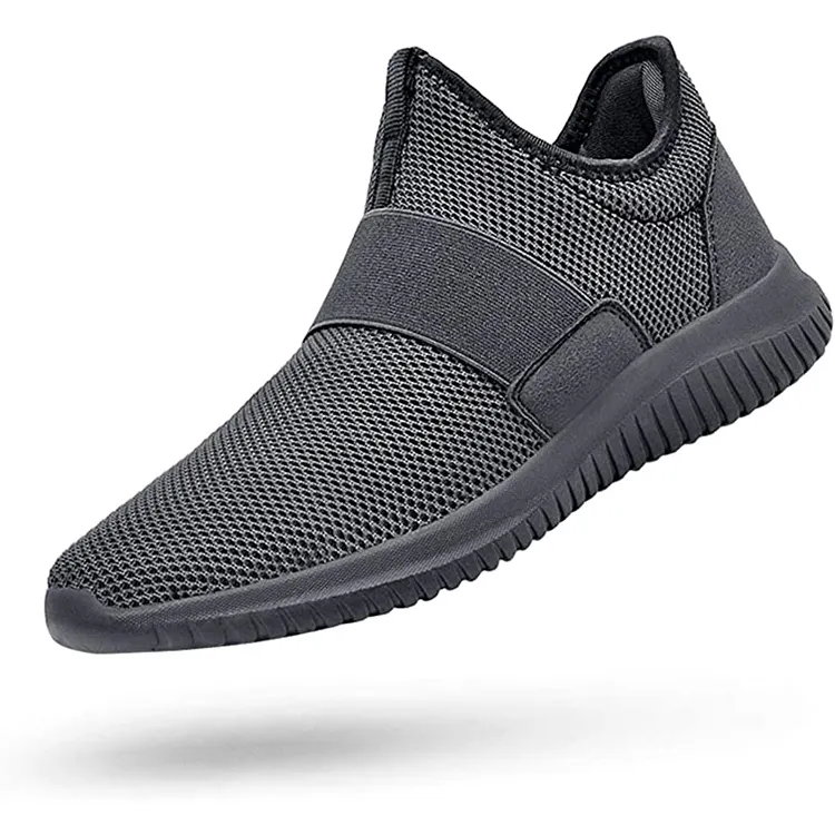 Hot Selling Grey Mesh Comfortable Slip On Walking Style Men's Casual Shoes