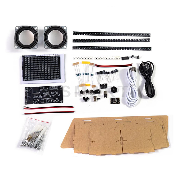 DIY Speaker Kit Electronics music acoustic control multicolor spectrum Soldering Project Practice Solder Assembly