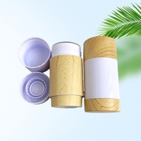 Botol deodoran silinder 50g 75g, wadah deodoran pengisi permukaan plastik serbuk kayu Bawah