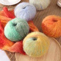Fil fantaisie en mohair et soie 50g, haute ténacité, anti-bactérien, teint, pour tricot DIY et pulls faits main