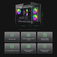 Boîtier PC Gaming OEM en Alliage d'Aluminium à Flux d'Air Élevé, Tour Moyenne, Verre Trempé, Prise en Charge du Refroidissement Liquide 360mm, GPU 400mm, MicroATX/ITX, Côté Latéral