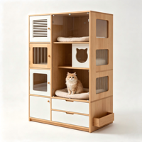 Meuble d'ameublement pour animaux en bois, armoire modulable et détachable avec enclos intégré, accessoires complets pour la maison, les animaleries et les commandes en gros