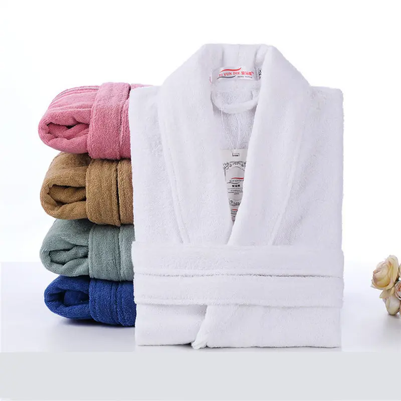 Custom 100% Cotton Toweling Terry Robe Unisex Bath Robe Men Night robe Sleepwear Casual White Home Luxury Plush Bathrobes Women