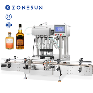 Автоматическая настольная машина для розлива жидкостей ZONESUN ZS-DTGZ400 с 4 головками, гравитационная сифонная система для виски, спиртных напитков и вина - Product Image 1