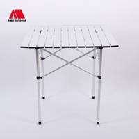 Table de camping pliable carrée en aluminium portable, facile à ranger, pour la maison, le barbecue, les pique-niques en plein air et le camping