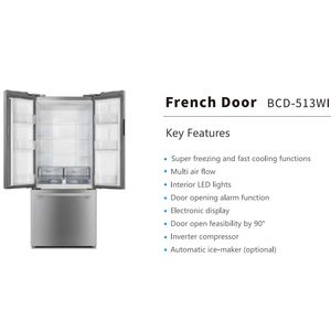 513L 17.7 Cuft Offre Spéciale Réfrigérateur <span class=keywords><strong>Américain</strong></span> pour La Maison 110V Machine À Glaçons Réfrigérateur Personnalisé Réfrigérateur OEM Porte Française Réfrigérateur BCD-513W - Product Image 2