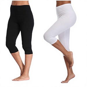 Leggings de Cintura Alta para Yoga, 92% Poliéster, 8% Elastano, Ultra Suaves, Doble Cepillado, Bordados, Color Negro Sólido, para Mujer - Product Image 2