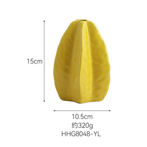 Jarrón <span class=keywords><strong>de</strong></span> Cerámica con Diseño Creativo <span class=keywords><strong>de</strong></span> <span class=keywords><strong>Carambola</strong></span>, Ecológico, Hecho a Mano, Estilo Art Deco, Decoración para Bodas, Hogar, Sala <span class=keywords><strong>de</strong></span> Estar, Comedor, Mesa - Product Image 5