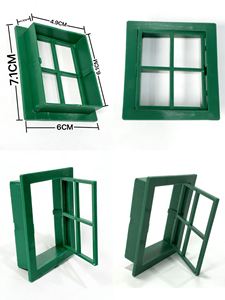 1/12 Scale Pottery Clay <b>Pvc</b> Cartoon Toy Building Mini Brick Architecture Components Doors Windows Set for Doll House - Product Image 5