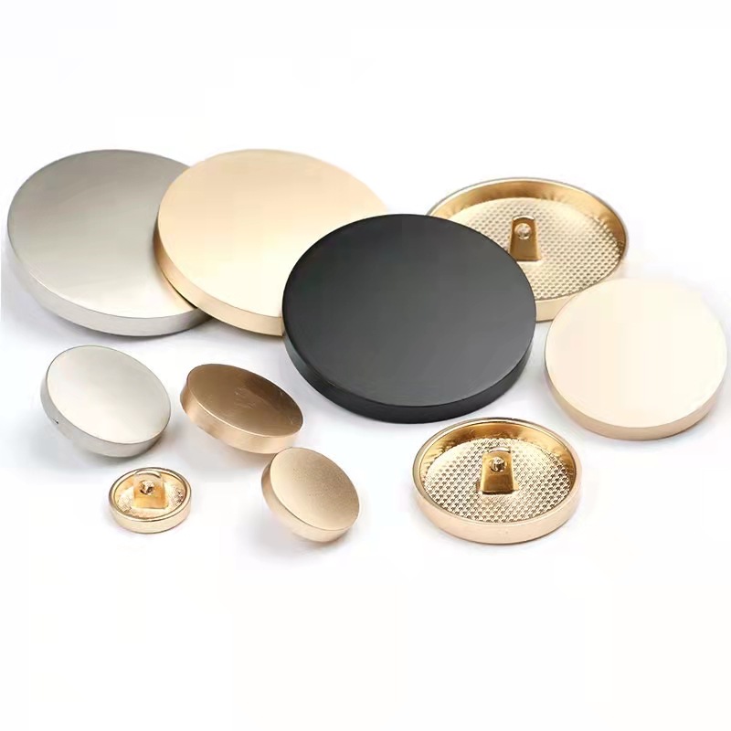 Custom 10mm 12mm 15mm Mirror Design Overcoat metal Round Botones Decorativos flat Shank Button