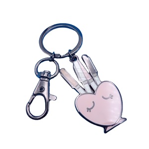 Porte-clés en métal en forme d'animal de dessin animé, pendentif en alliage plaqué or peint, pour cadeau - Product Image 5