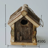 Décoration paysagère créative pour l'extérieur, ornement suspendu, nid d'oiseau en bois massif naturel, nichoir en bois
