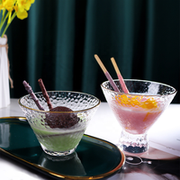 Ensemble de verres à bord doré créatifs pour jus, crème glacée, pudding, dessert, yaourt, smoothie, sundae, pour la maison, les fêtes et les mariages